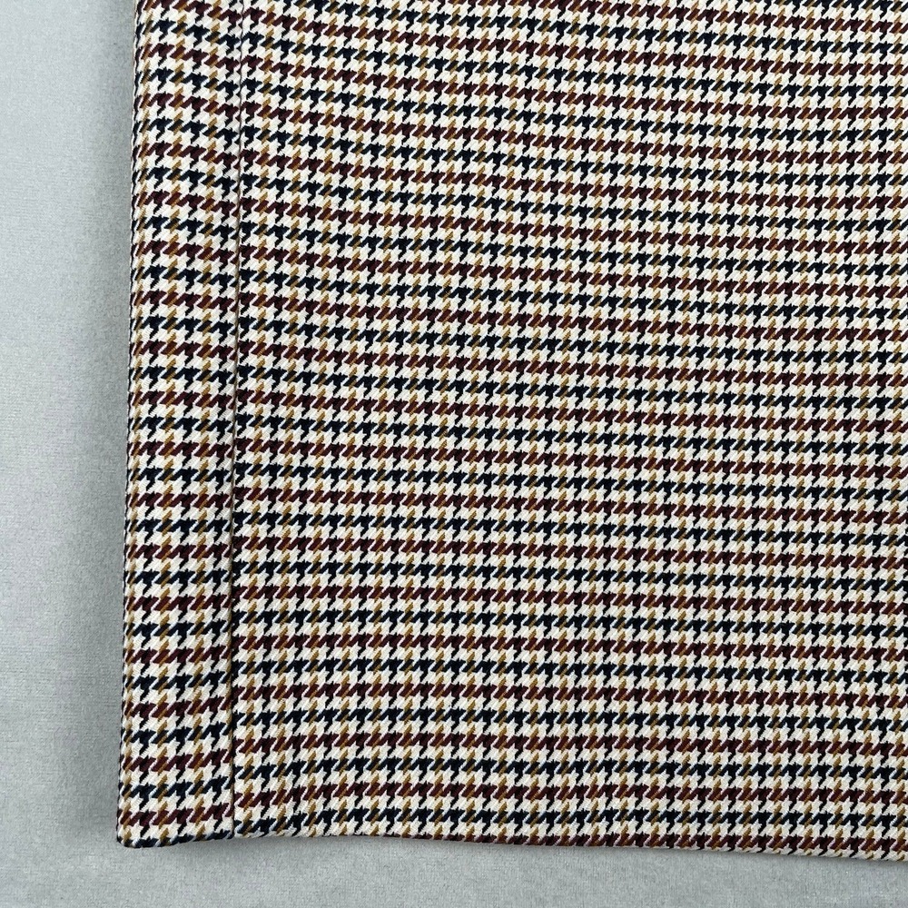 H&M Houndstooth Midi Pencil Skirt Sz 4 Neutral Office Preppy Old Money Boho Chic - Picture 4 of 9